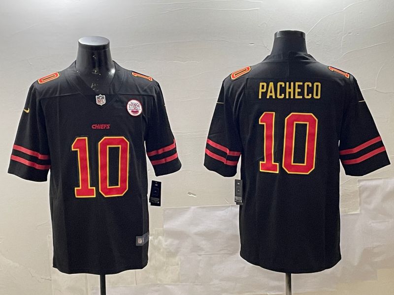 Men Kansas City Chiefs 10 Pacheco Black 2025 Nike Vapor Limited NFL Jersey style 5